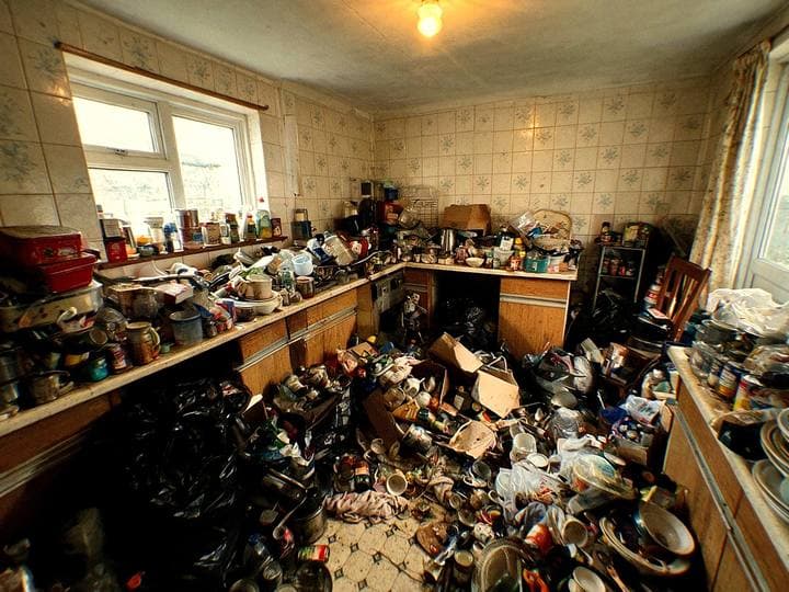 Before: a typical hoarding clean up job before we started