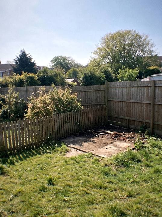 After: the same shed demolition job once cleared