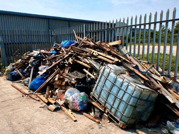 Before: a typical industrial waste job before we started